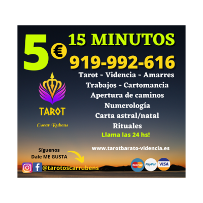 Tarot Visa del Amor Económico/Esotérico *5 € los 15 min*