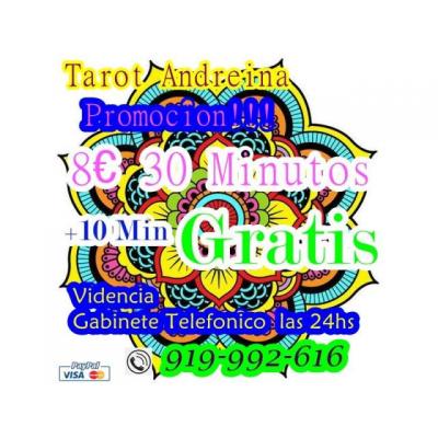 tarot, 10min gratis mas 30min en total 40 por 8 euros