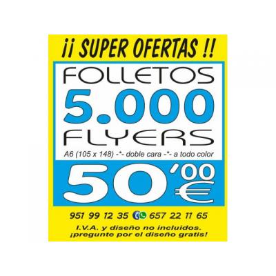 5000 Flyers A6 Por Solo 50 €