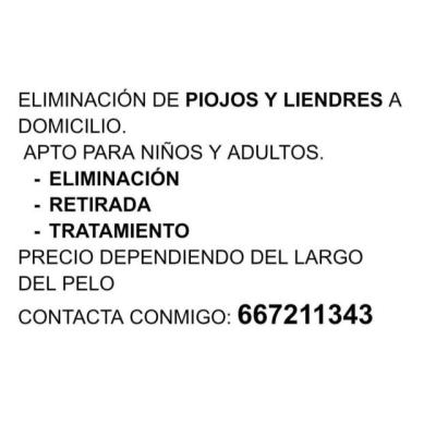 ELIMINACIÓN DE PIOJOS Y LIENDRES