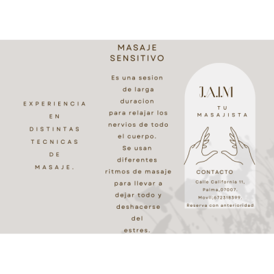 J. A. I. M, Tu masajista