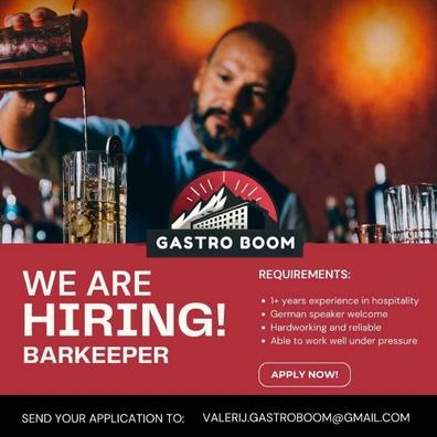 Se busca Barman de cocktails