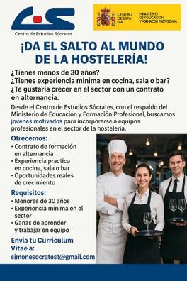 camarero/a, cocinero/a friega platos