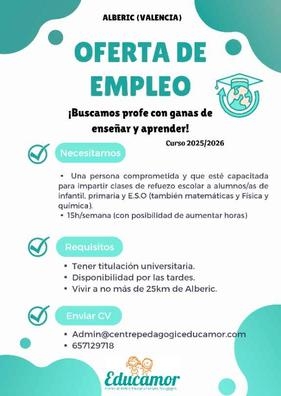 ¡Buscamos profe de refuerzo escolar!