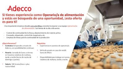 Operario/a de producción sector Alimenta