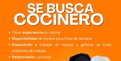 Se busca cocinero