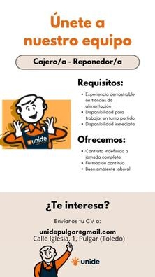 Cajero reponedor en supermercado