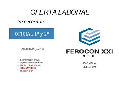 OFICIAL 1º y PEÓN ALBAÑIL
