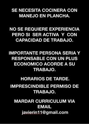 Se necesita cocinera / camarera