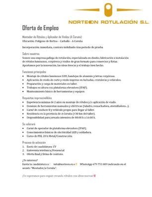 Montador de Rótulos, aplicador de Vinilo