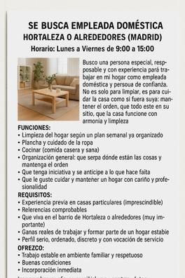 EMPLEADA DOMÉSTICA – HORTALEZA