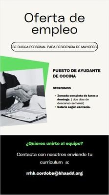 Se busca ayudante de cocina
