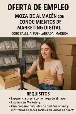 Moza de almacén + marketing RRSS