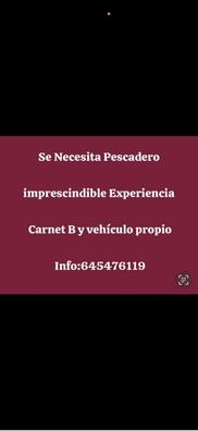 Se necesita pescadero con experiencia
