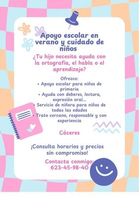 Apoyo educativo y cuidado de niños