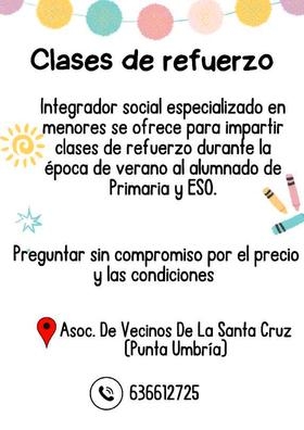 Clases de refuerzo en verano