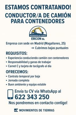 Conductor/a de camión para contenedores