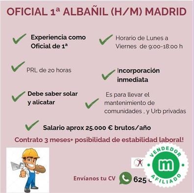 OFICIAL 1ª ALBAÑIL (H/M) MADRID