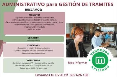 ADMINISTRATIVO  GESTIÓN  TRAMITES (H/M)