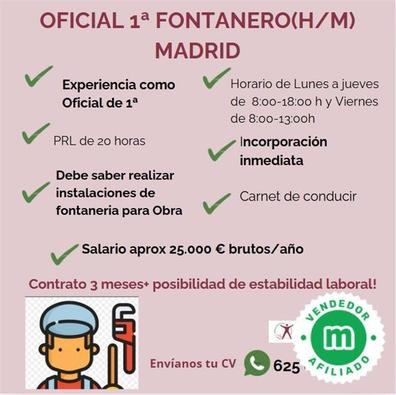 OFICIAL 1ª FONTANERIA (H/M)-MADRID