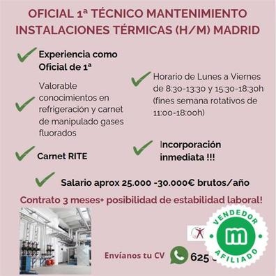 OFICIAL 1ª INST. TÉRMICAS (H/M) MADRID