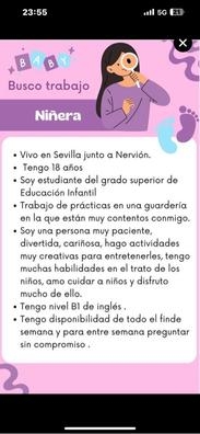 Ofrezco servicio de niñera