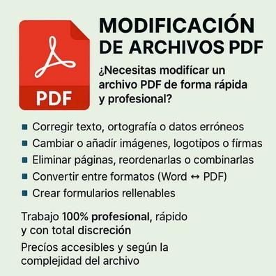Modificación y corrección de archivo Pdf
