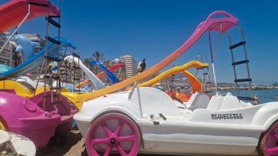 Comercial de ventas en playa