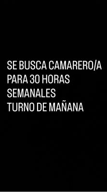 CAMARERO/A TURNO MAÑANA CON EXPERIENCIA