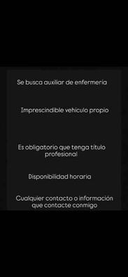 Se busca auxiliar de enfermería