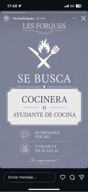 Se busca cocinera