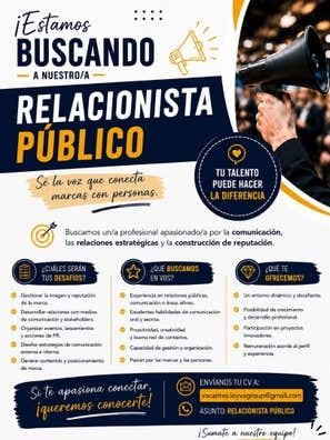 BUSCAMOS RELACIONISTA PÚBLICO