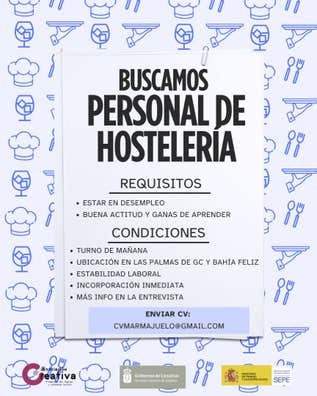 BUSCAMOS PERSONAL DE HOSTELERÍA