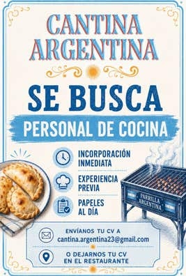 BUSCO COCINERO PARA RESTAURANTE