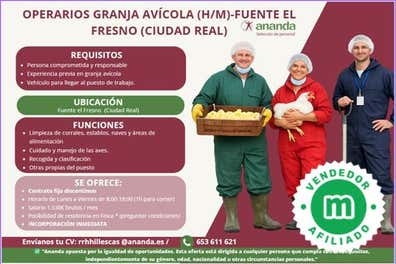 OPERARIOS GRANJA AVÍCOLA (H/M)-C. REAL