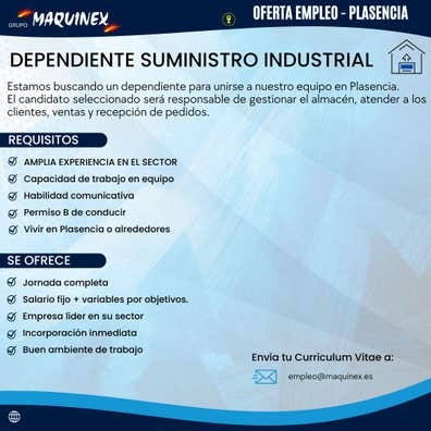 DEPENDIENTE DE SUMINISTRO INDUSTRIAL