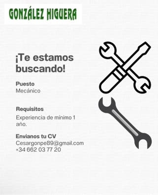 Oferta de empleo para mecánico