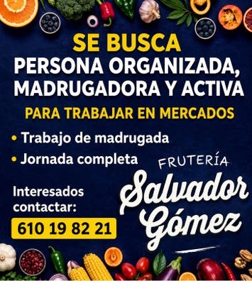 SE NECESITA PERSONAL PARA MERCADO