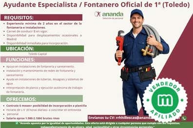 ESP FONTANERO U  OFC 1ª (H/M)-TOL