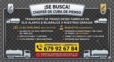 CHOFER DE CUBA DE PIENSO