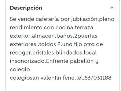 se vende cafeteria