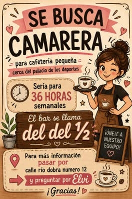 ¡se busca camarera!