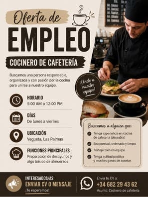 Camarero planchista,con nocion de cocina