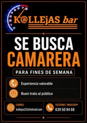Camarera fines de semana