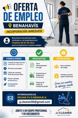 Se busca personal de limpieza