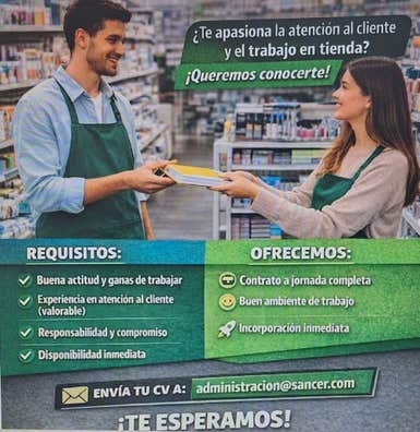 DEPENDIENTE/A  PARA TIENDA -  en Madrid.