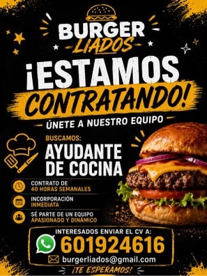Busco ayudante de cocina