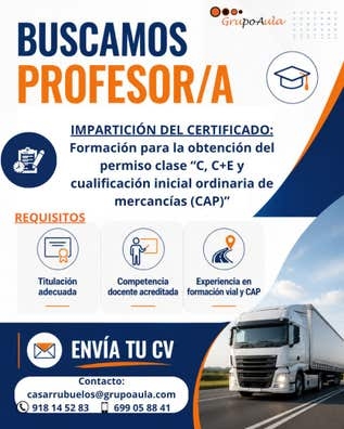 Se busca profesor de Formación Vial