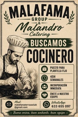SE BUSCA COCINERO