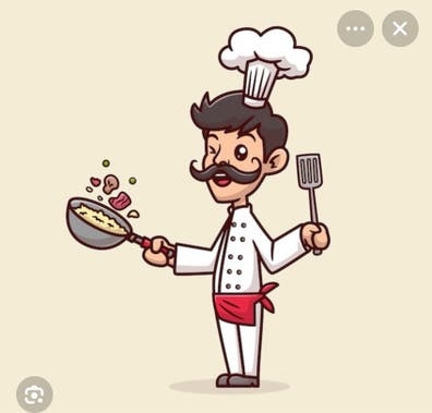 Cocinero y ayudante de cocina